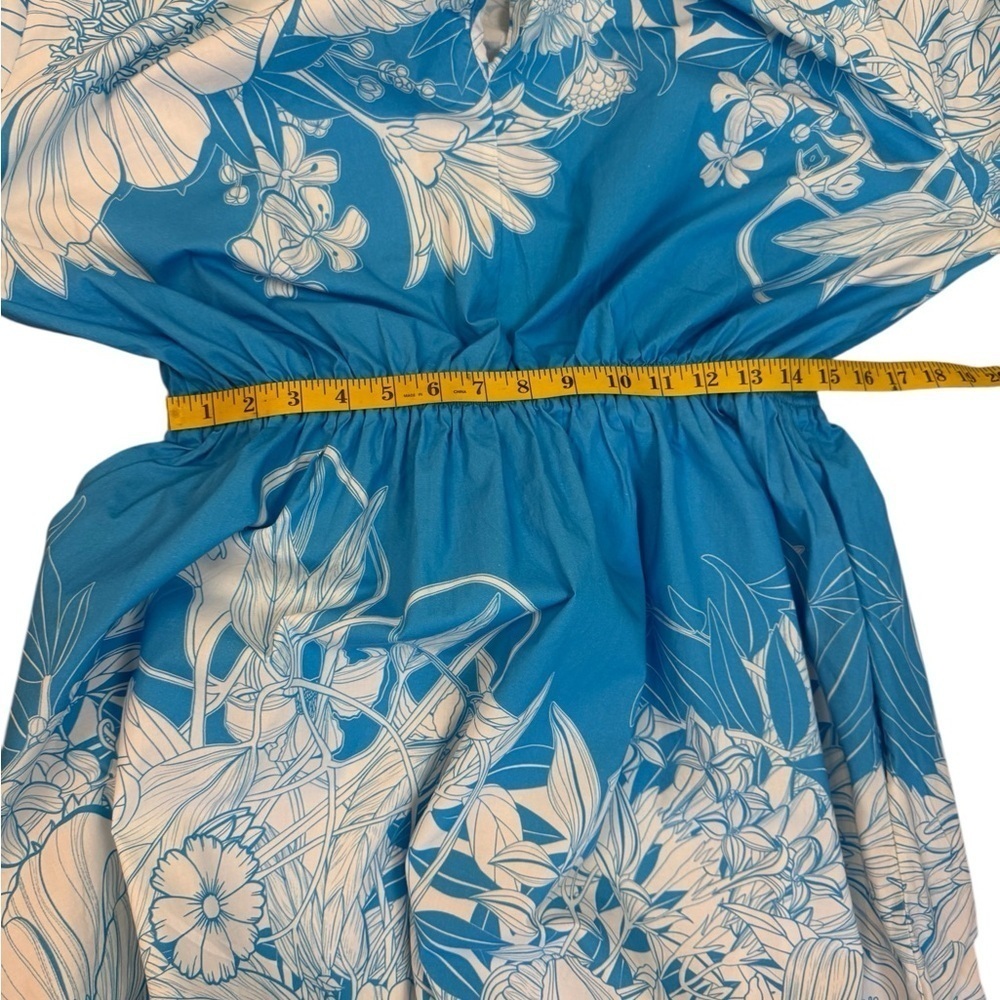 MARY KATRANTZOU Blue and White Floral Midi Dress - Picture 12 of 16